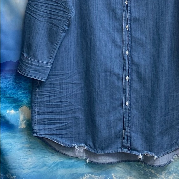 Frank & Eileen Famous Denim MARY Classic Shirtdress Size: XL STONEWASHED INDIGO - Picture 7 of 16